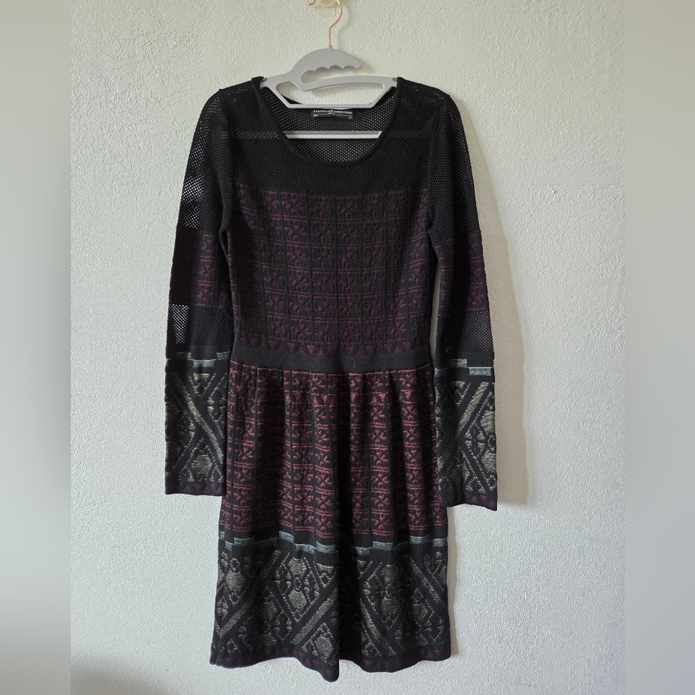Peruvian Connection Textured Knit Pattern Dress